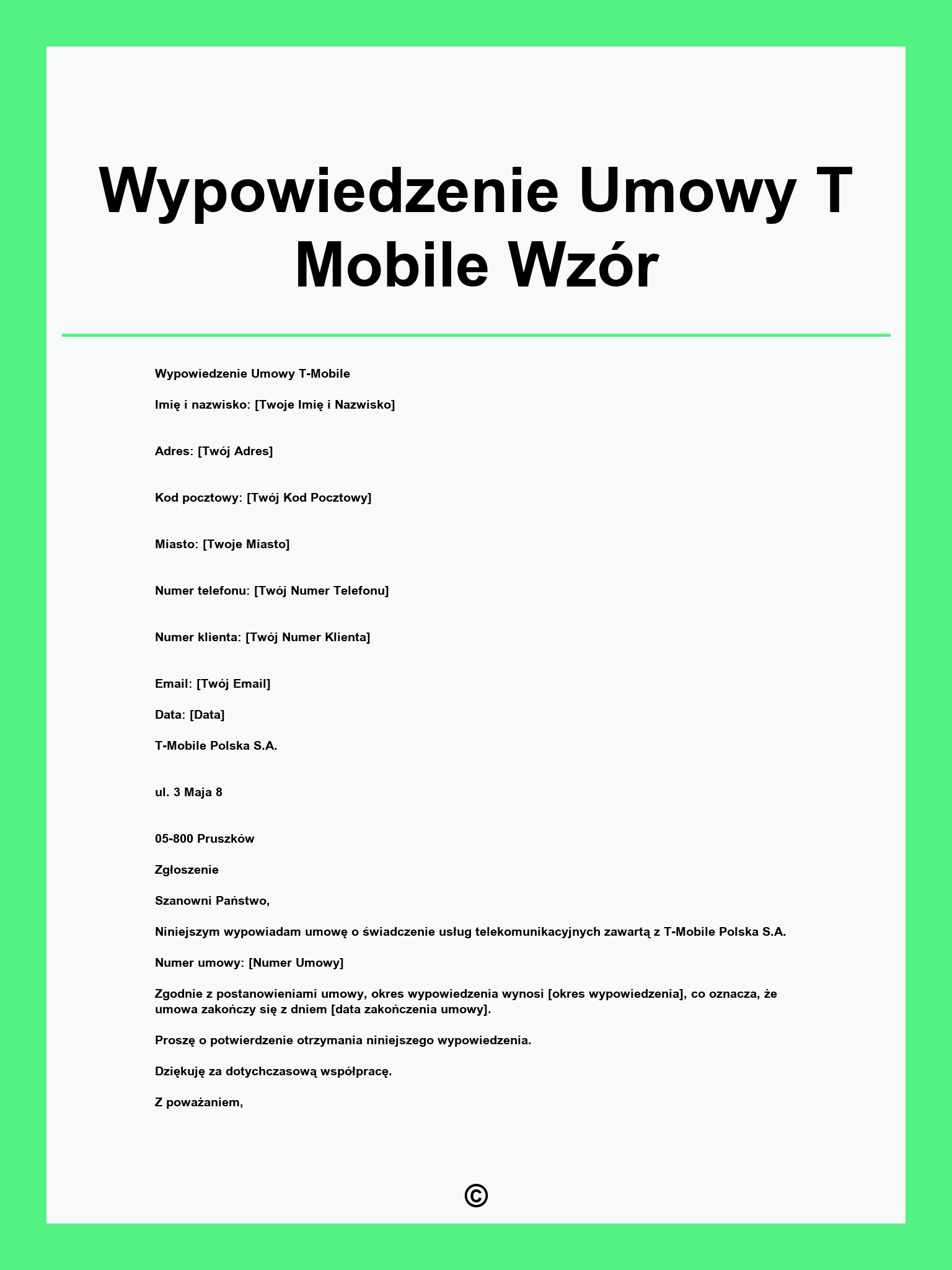 Wypowiedzenie Umowy T Mobile Wzór
